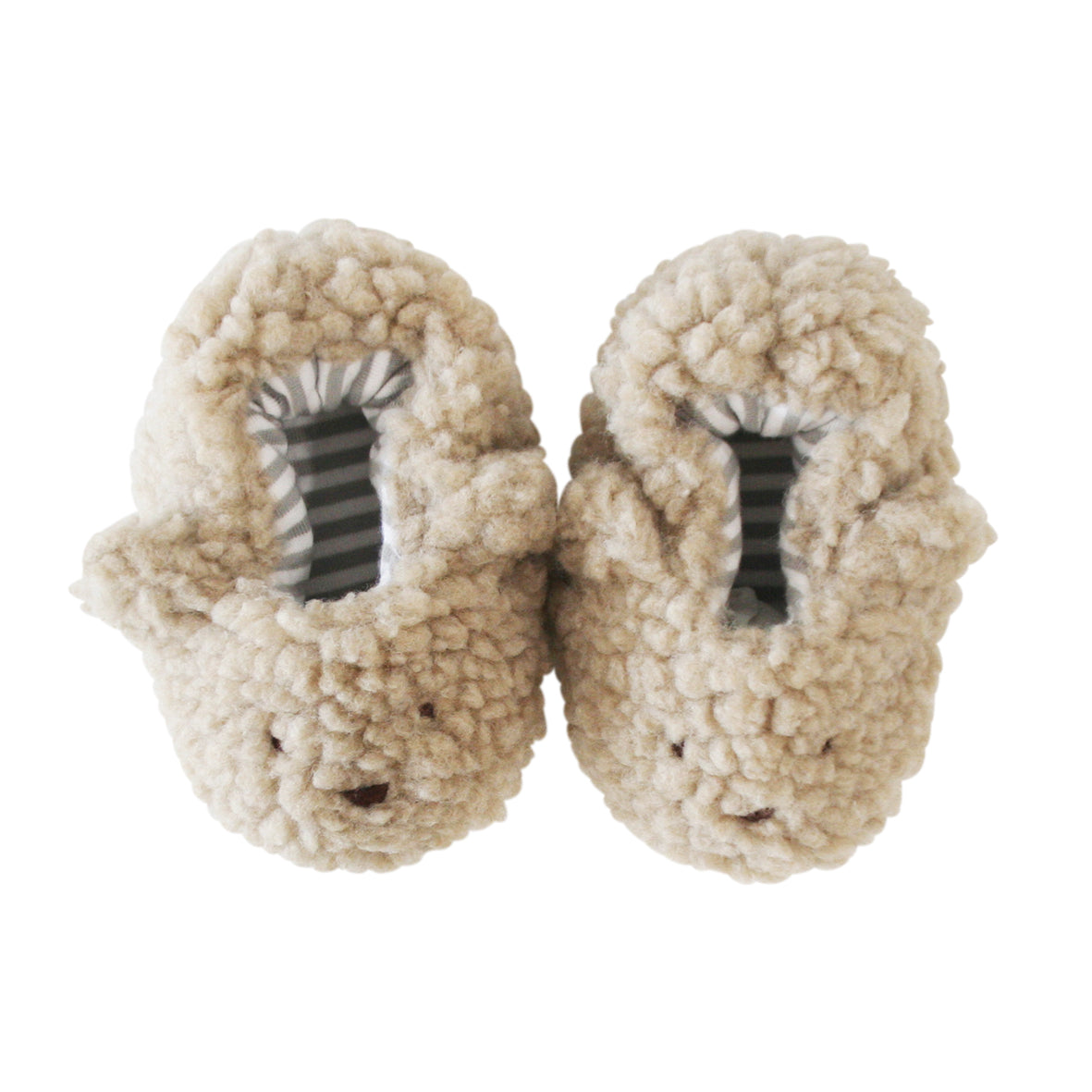 Alimrose Sherpa Bear Booties Oatmeal