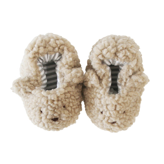 Alimrose Sherpa Bear Booties Oatmeal