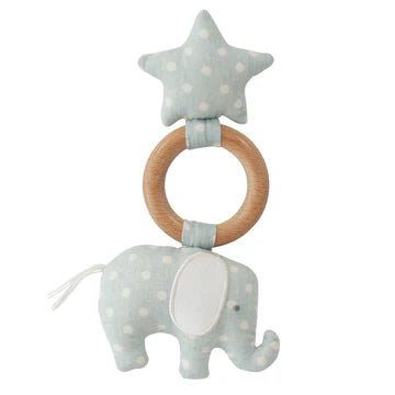 Alimrose Elephant Star Teether Duck Egg Blue