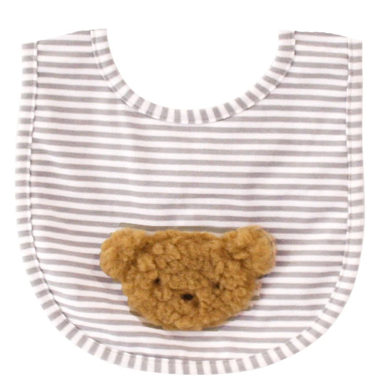 Alimrose Sherpa Bear Bib - Caramel