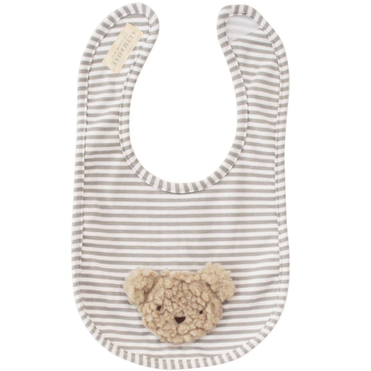 Alimrose Sherpa Bear Bib - Oatmeal