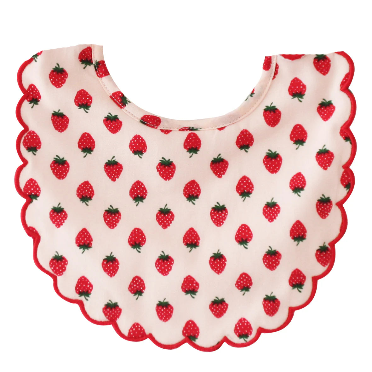 Alimrose Scallop Bib Strawberries