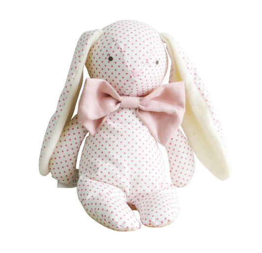 Alimrose Roberta Floppy Bunny - 25cm Spot Pink & Bowtie