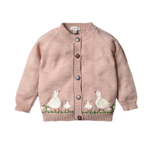 Shirley Bredal Spring Geese Cardigan (Cotton) - Apricot