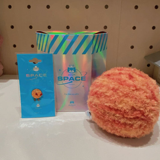 Jellycat Planet Mars set with box and pin and sticker