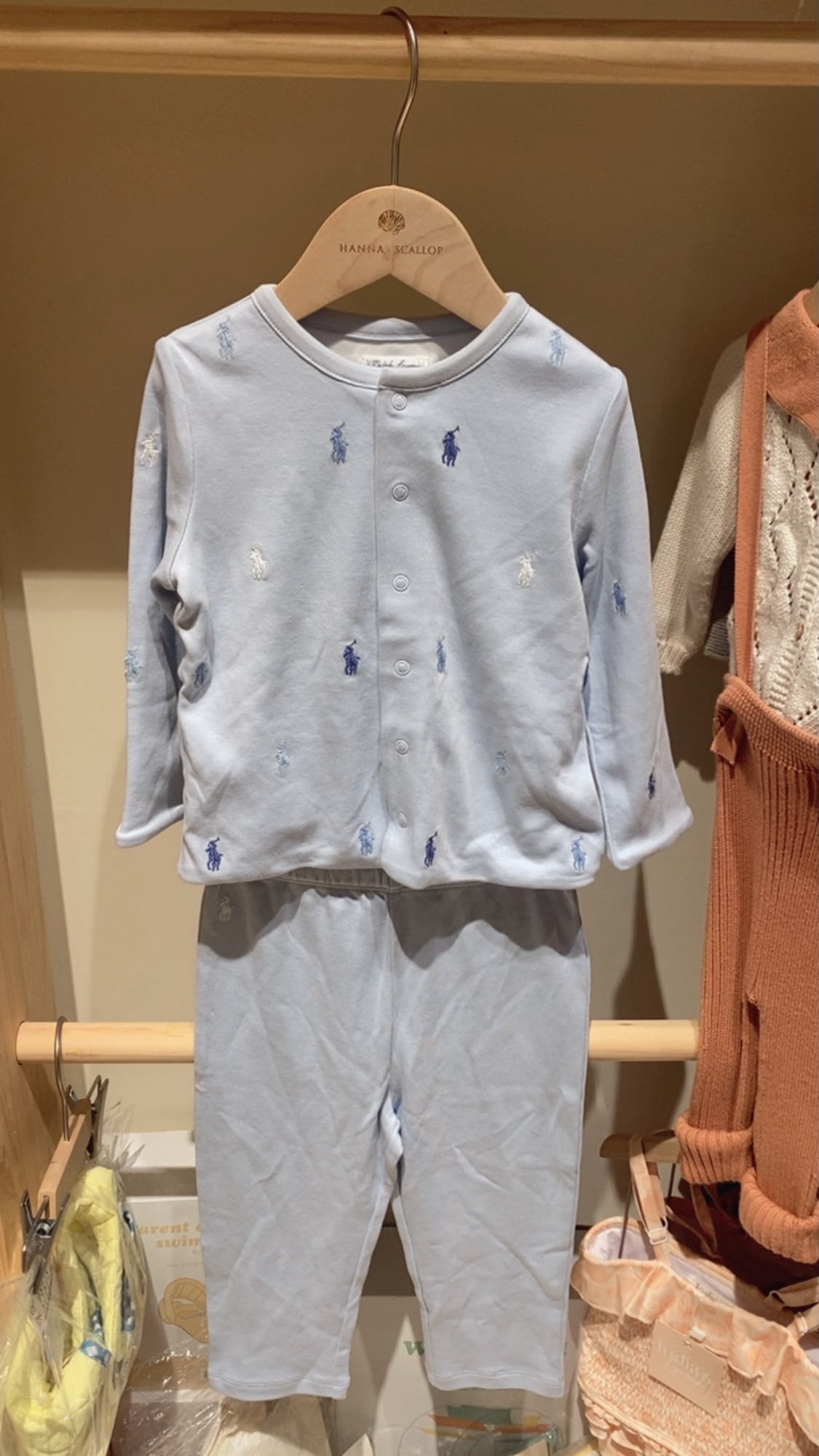 Polo Pony Reversible Cotton Jacket with Trousers - Blue