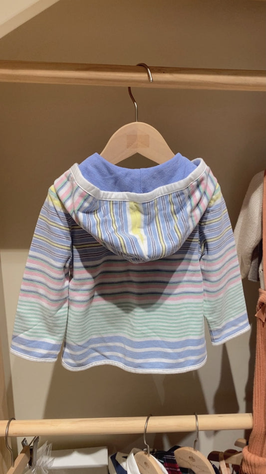 Striped Oxford Mesh Hooded Jacket