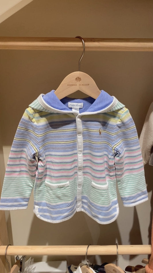 Striped Oxford Mesh Hooded Jacket