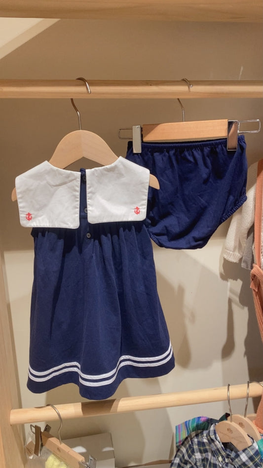 Cotton Jersey Sail Dress with Bloomer