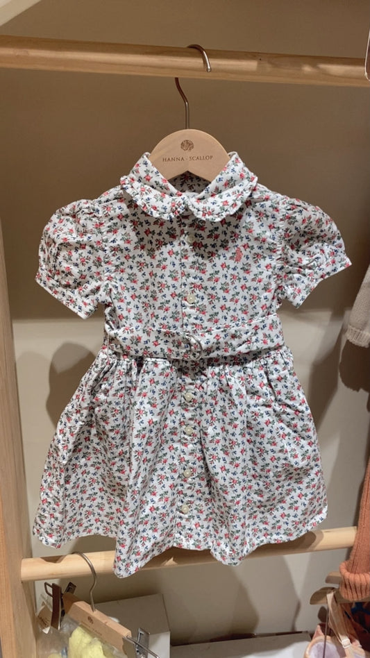 Floral Cotton Oxford Shirtdress With Bloomer