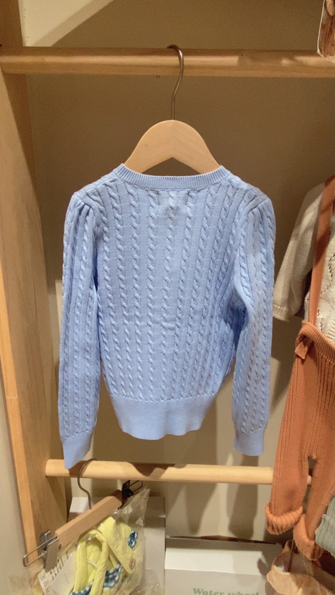 Mini-Cable Cotton Cardigan - Chambray Blue