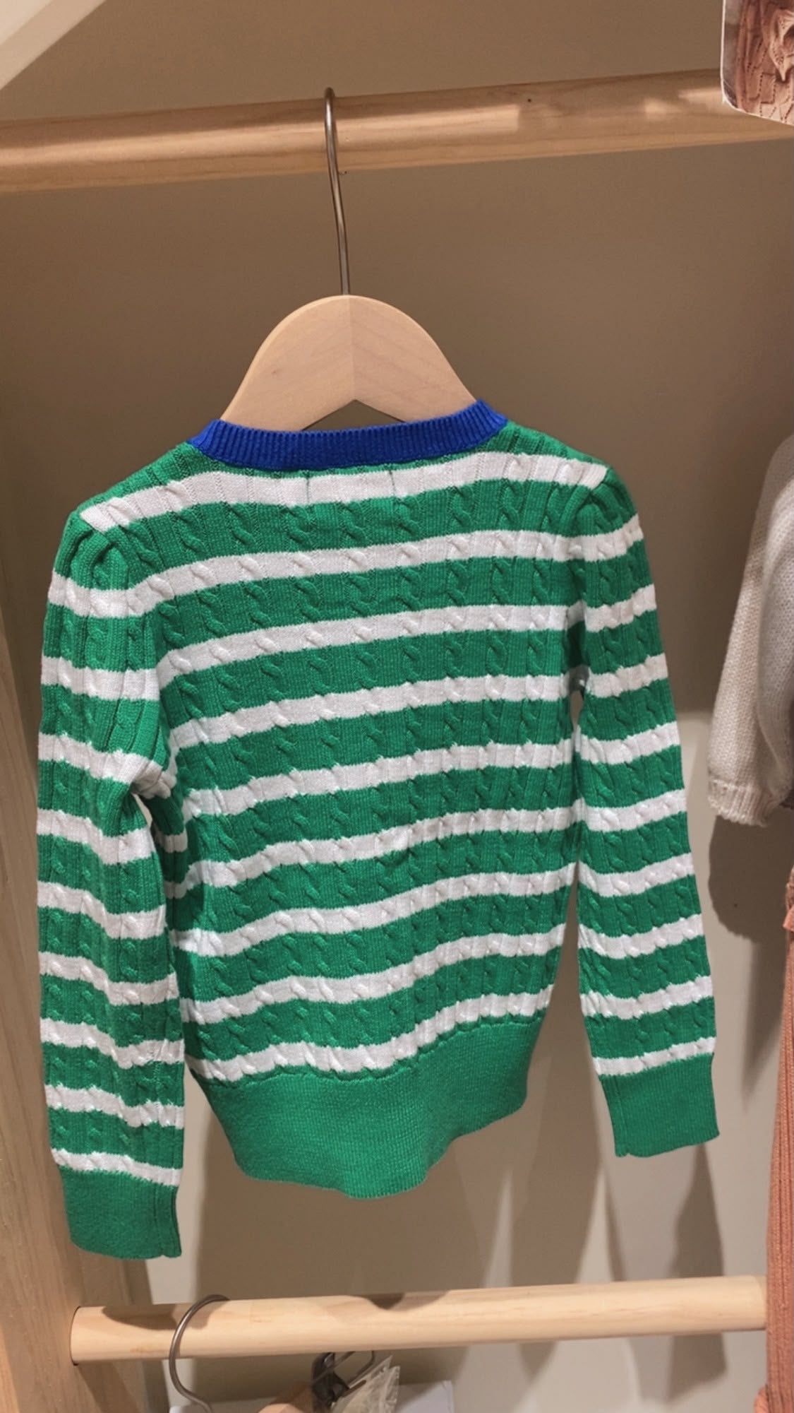 Striped Mini-Cable Cotton Cardigan
