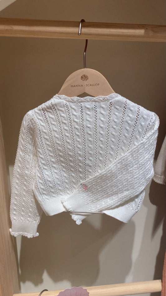 Pointelle-Knit Cotton Cardigan
