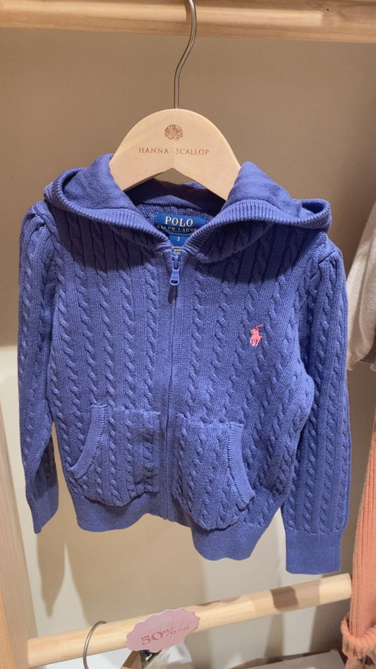 Mini-Cable Cotton Full Zip Hoodie