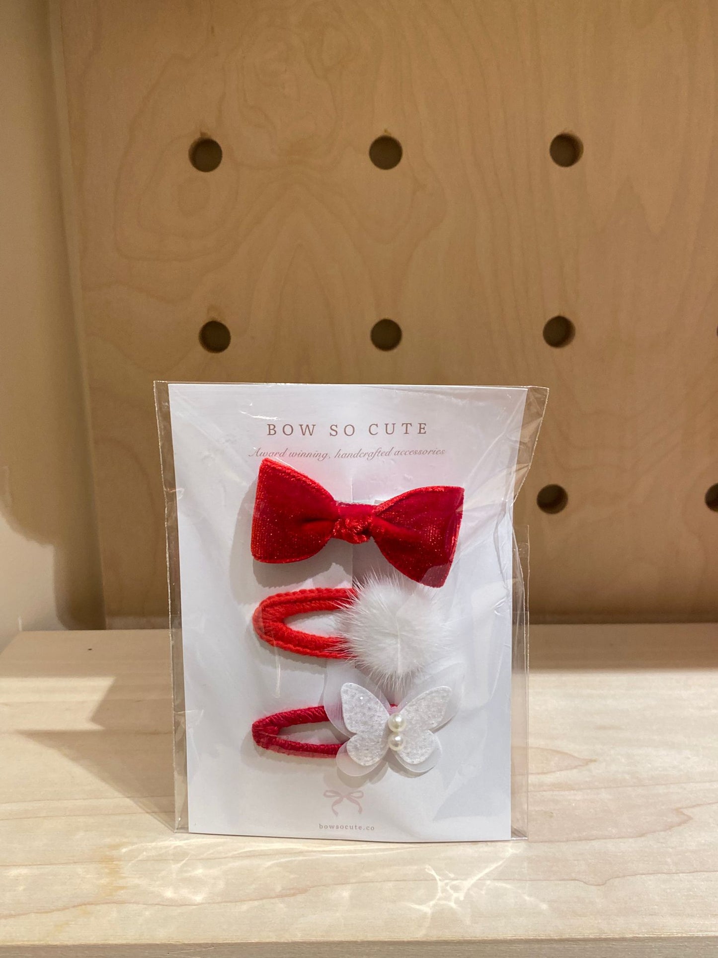 Bow So Cute Bow Clip Set ( Red)