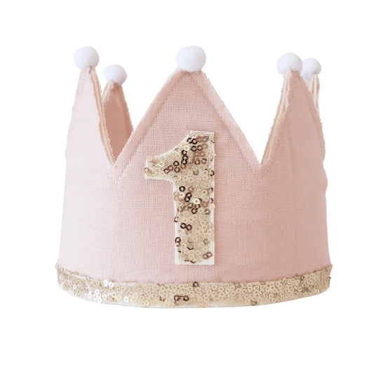 Alimrose 1st Birthday Crown Ivory (Pink)