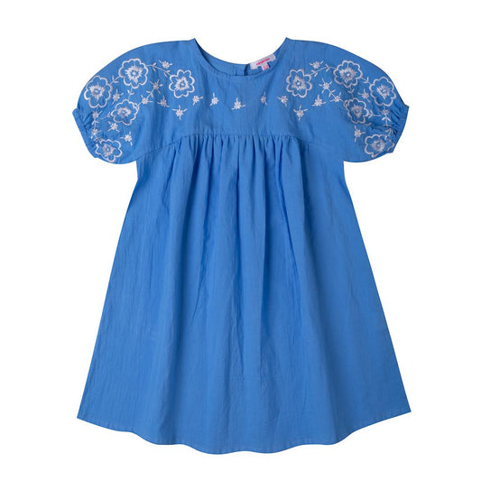 Kidsagogo Paulina Dress: Iris Blue-White