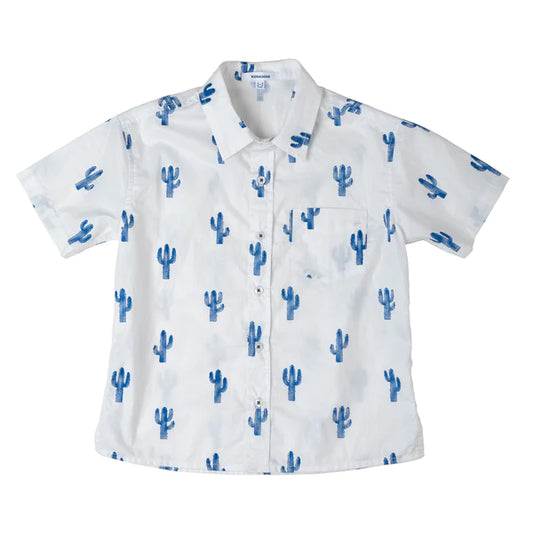 Kidsagogo Boys Shirt Cactus: Cobalt