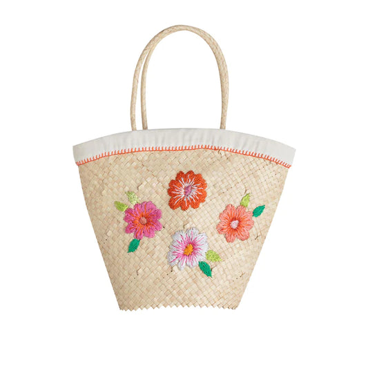 Kidsagogo Flower Embroidered Basket: Rosa
