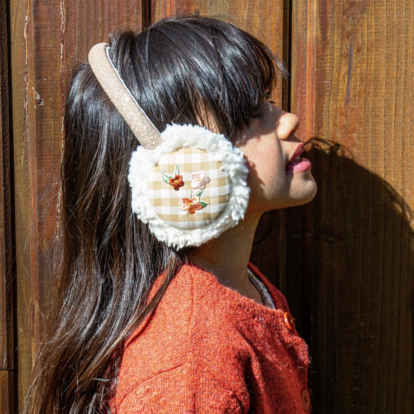 Rockahula Gingham Flower Borg Earmuffs