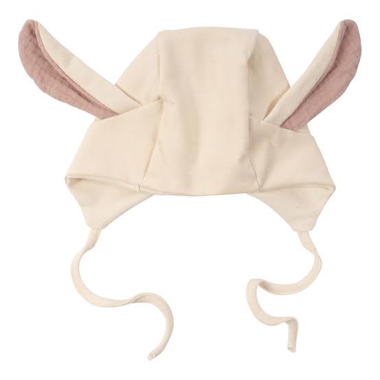 Hat with Sheep Ears - Natural Ecru/Pink Sand