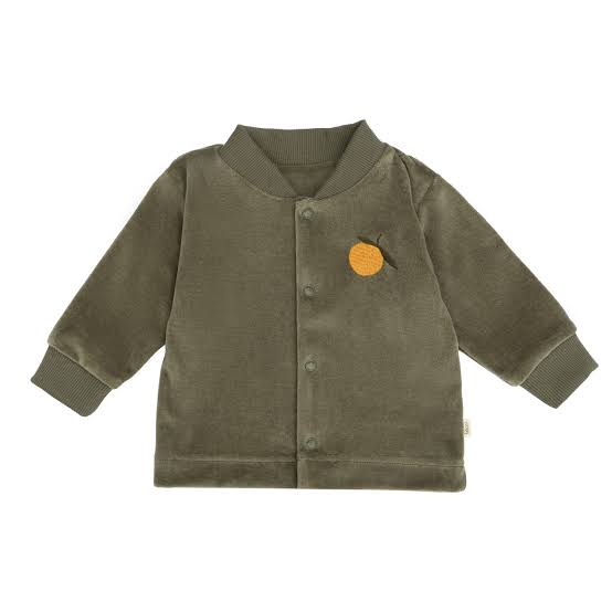 Embroidered Velour Jacket - Tea Leaf