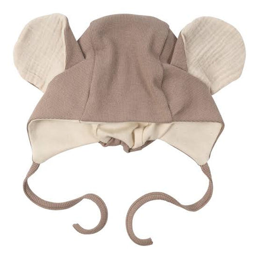 Hat with Mouse Ears - Natural Ecru/Cinder