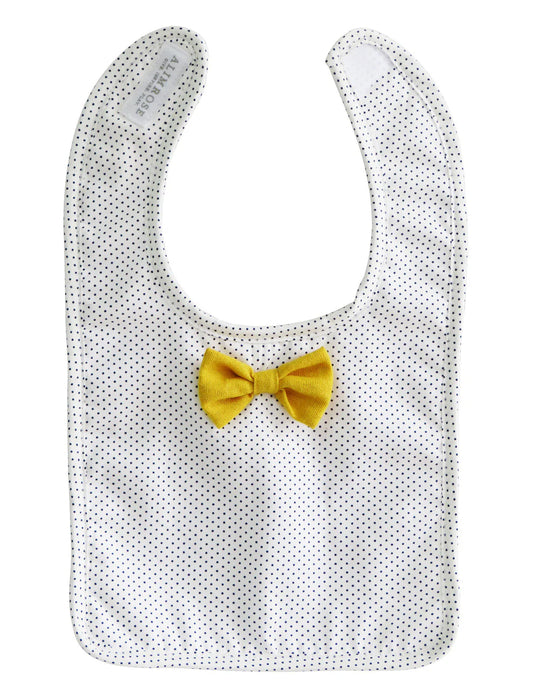 Alimrose Bow Tie Bib - Navy Pinspot