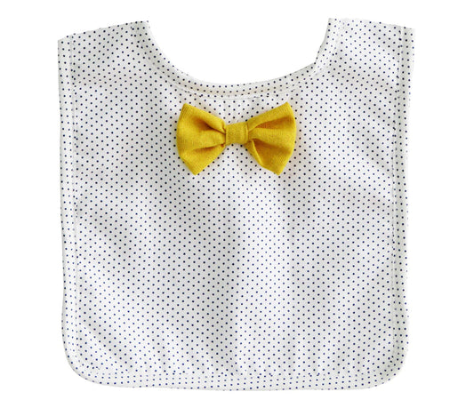Alimrose Bow Tie Bib - Navy Pinspot