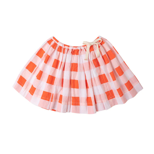 Kidsagogo Layla Skirt: Blossom scarlet checks