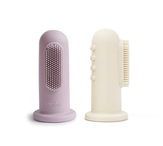 Mushie Finger Toothbrush (Soft Lilac/Ivory)