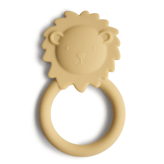 Mushie Lion Teether (Soft Yellow)
