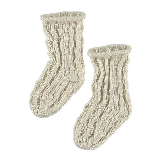 Li & Me Ares: Openwork Knit Socks (Cream)