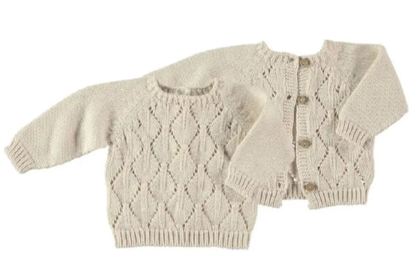 Arian: Openwork Knit Sweater (Cream)