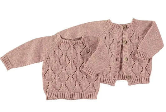 Li & Me Arian: Openwork Kint Sweater (Pale Rose)