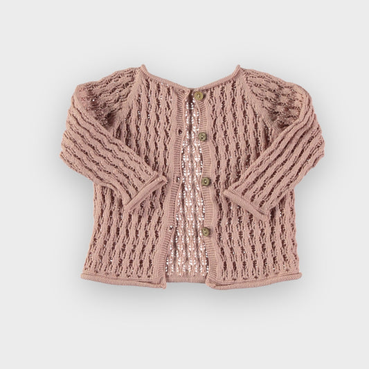 Li & Me Baly: Openwork Knit Sweater (Pale Rose)