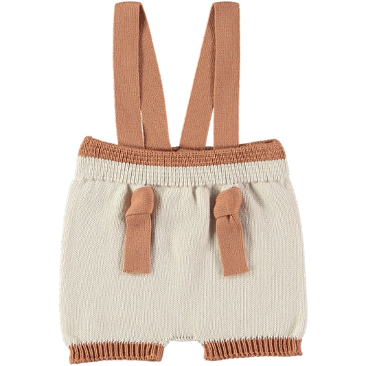 Li & Me Mae: Knit Shorts with Straps (Clay)