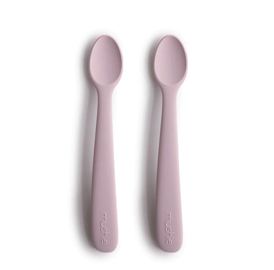 Mushie Silicone Feeding Spoons 2-Pack (Soft Lilac)