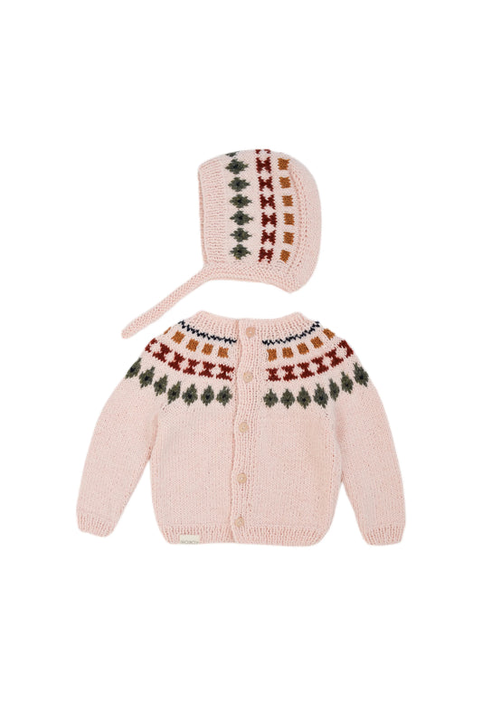 Kokori Baby Cardigan Set: Emma Pink