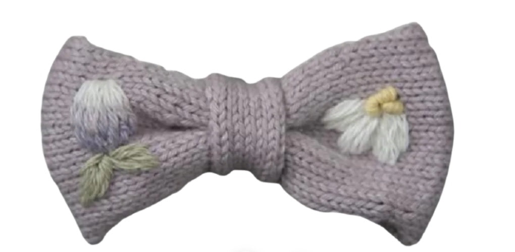 Shirley Bredal Floral Knitted Hairbow - Lilac