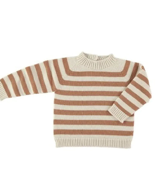 Li & Me Harry: Maxi-Stripe Knit Sweater (Cream/Clay)