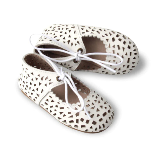 Consciously Baby Leather Boho Mary Janes: Cotton