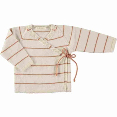 Li & Me Mat: Stripes Knit Crossed Sweater (Cream/Clay)