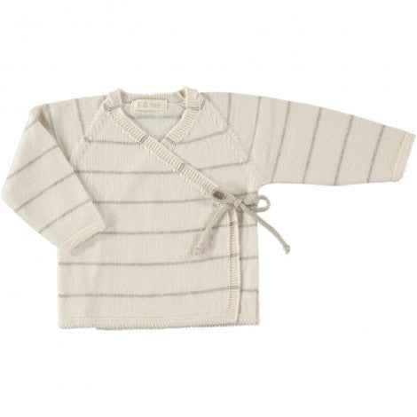 Li & Me Mat: Stripes Knit Crossed Sweater (Cream/Stone)