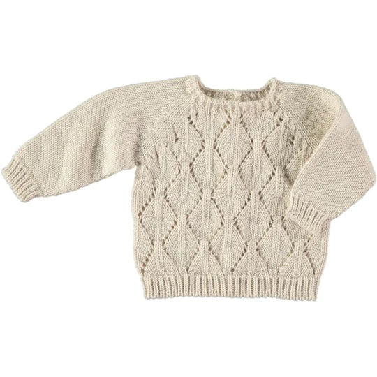 Li & Me Arian: Openwork Knit Sweater (Cream)