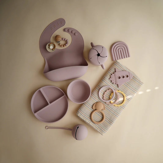 Mushie Silicone Pacifier Holder Case (Soft Lilac)