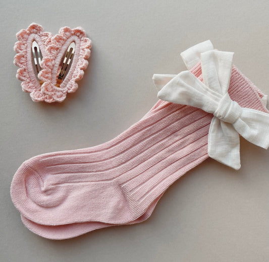 Bow So Cute Cotton Rich Socks - Pink