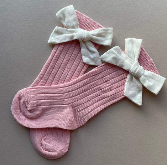 Bow So Cute Cotton Rich Socks - Pink