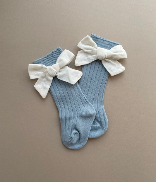 Bow So Cute Cotton Rich Socks - Blue