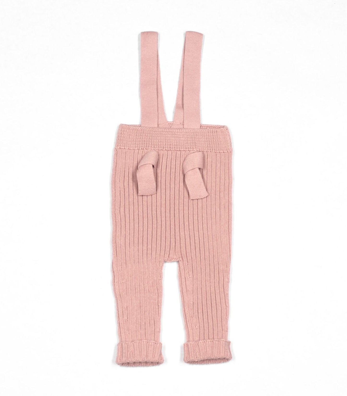 Li & Me Robbie: Rib Knit Trousers w/ straps: Pale Rose